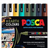סט 8 טוש פוסקה posca PC-5M גווני אדמה סט 8 טוש פוסקה posca PC-5M גווני אדמה