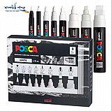 סט 8 טוש פוסקה posca במגוון עוביים- צבע לבן סט 8 טוש פוסקה posca במגוון עוביים- צבע לבן