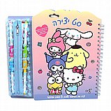 סט יצירה עם קלמר וטושים מחיקים הלו קיטי סט יצירה עם קלמר וטושים מחיקים הלו קיטי